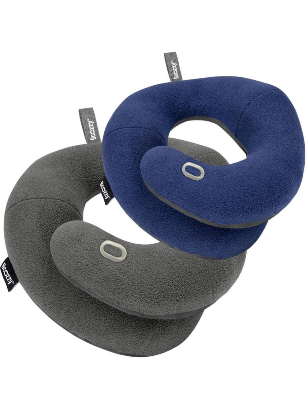 Travel Neck Pillow 2-Pack - XL Gray & Large Navy - Double Support for Comfort on